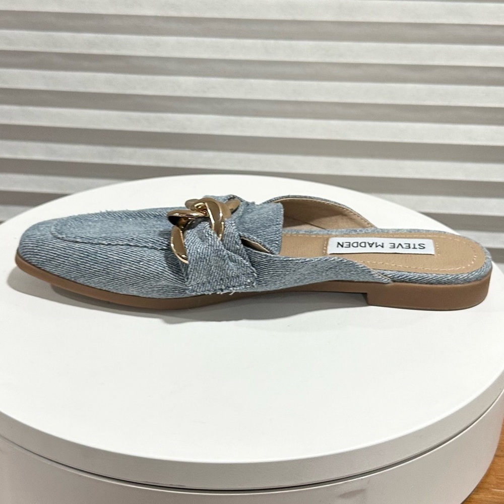 🌸STEVE MADDEN🌸 Cassady Loafer Mule Denim Size: 5M - Picture 5 of 10